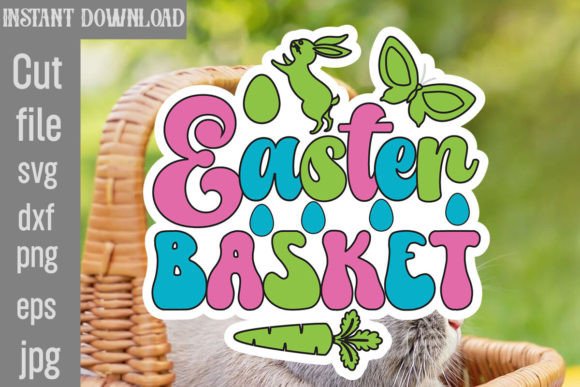 Easter Basket Retro Easter SVG