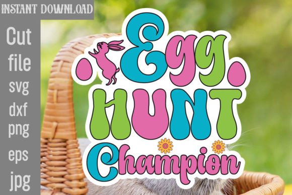 Egg Hunt Champion Retro Easter SVG